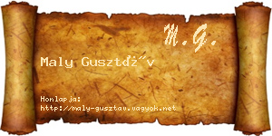 Maly Gusztáv névjegykártya